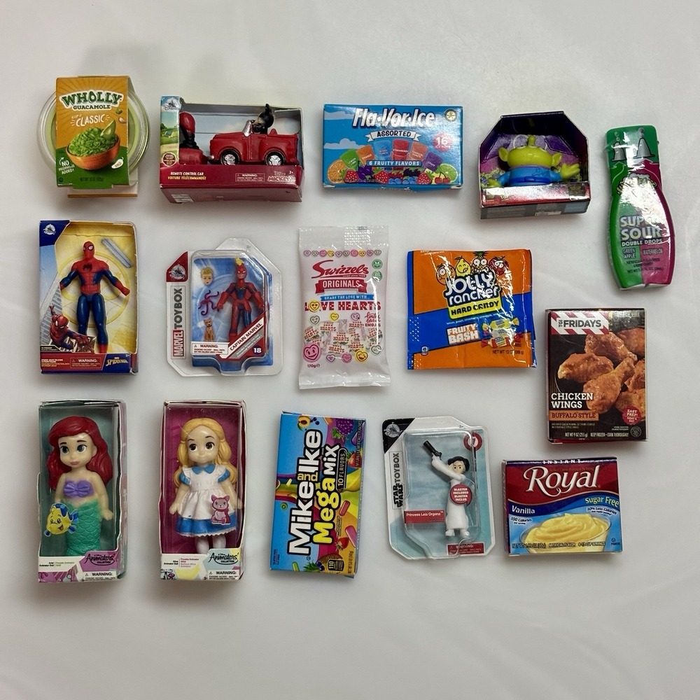 15 ZURU MINI BRANDS Food Toys MIXED LOT Disney Spiderman